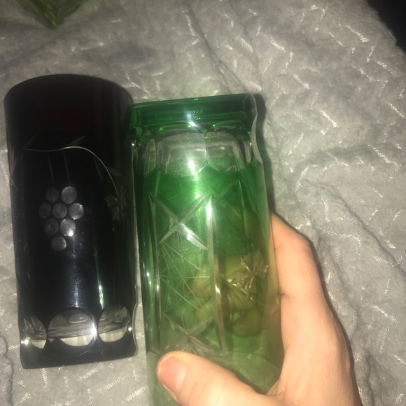 Elegant Green and Purple Crystal Glass Set marsala ajka - Picture 4 of 6